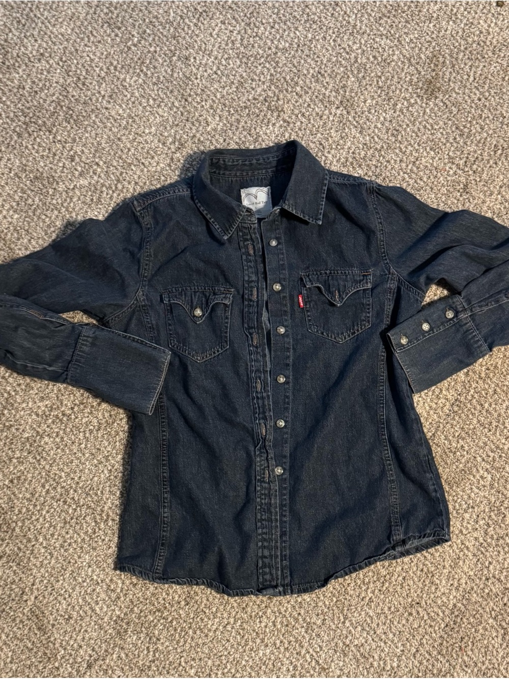 Levi's Red Tab Women’s Dark Indigo Denim Shirt with western insert on back
